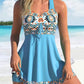 Costume da bagno a due pezzi con top con spalline e pantaloncini aderenti