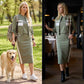 💖 Women's Stand Collar Jacket & Dress Set❄️🥠𝙁𝙧𝙚𝙚 𝙎𝙝𝙞𝙥𝙥𝙞𝙣𝙜
