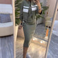 💖 Women's Stand Collar Jacket & Dress Set❄️🥠𝙁𝙧𝙚𝙚 𝙎𝙝𝙞𝙥𝙥𝙞𝙣𝙜