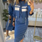 💖 Women's Stand Collar Jacket & Dress Set❄️🥠𝙁𝙧𝙚𝙚 𝙎𝙝𝙞𝙥𝙥𝙞𝙣𝙜