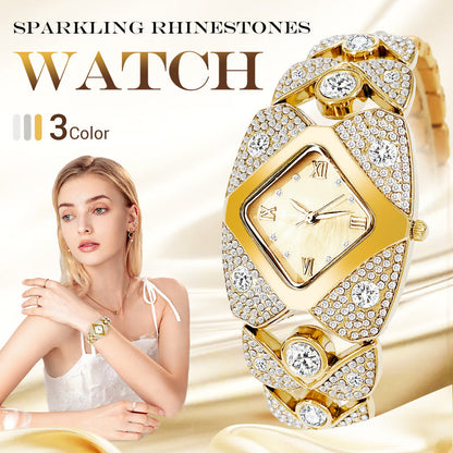 💎 Orologio al quarzo retrò con pietre scintillanti⌚