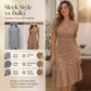 🌞💃Women's Button-Up V-Neck Short Sleeve Midi Dress