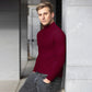 🔥 Maglietta Uomo con Collo Alto e Taglio Slim - Morbida ed Elasticizzata, Traspirante per Palestra o Casual, Stile Moderno e Confort Ottimale🏃‍♂️📦