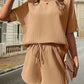 🔥Summer Hot Sale 50% OFF🔥Waffle-Knit Half Sleeve Top and Shorts Set