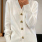 Cardigan Donna Invernale Casual in Filato di Lana con Bottoni