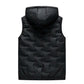 🧥 Men’s Slim-Fit Hooded Waistcoat - Sleeveless Front-Zip Gilet, Cozy