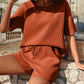 🔥Summer Hot Sale 50% OFF🔥Waffle-Knit Half Sleeve Top and Shorts Set