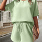 🔥Summer Hot Sale 50% OFF🔥Waffle-Knit Half Sleeve Top and Shorts Set