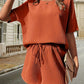 🔥Summer Hot Sale 50% OFF🔥Waffle-Knit Half Sleeve Top and Shorts Set