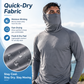 Men's Lightweight Quick-Dry UV Protection Hoodie – Built-in Face Cover, 4-Way Stretch & Sweat-Wicking