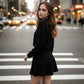 ✨💓Women's Mock Neck Knit A-Line Mini Dress