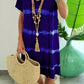 👗Tie-dye Striped Short-sleeved Loose T-shirt Dress