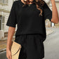 🔥Summer Hot Sale 50% OFF🔥Waffle-Knit Half Sleeve Top and Shorts Set