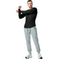 V-Neck Longline Ribbed Tees Shirts Long Sleeve Gym Workout Athletic Menswear Tops
