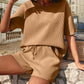 🔥Summer Hot Sale 50% OFF🔥Waffle-Knit Half Sleeve Top and Shorts Set