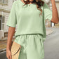 🔥Summer Hot Sale 50% OFF🔥Waffle-Knit Half Sleeve Top and Shorts Set