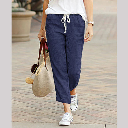 Pantaloni Donna in Lino alla Caviglia - Leggeri e Traspiranti per l'Estate