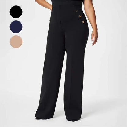 💥Saldi imperdibili - 53% di sconto💖Pantaloni da donna taglie forti elasticizzati a vita alta e gamba larga