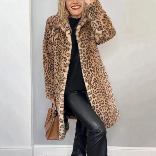 🎉Saldi invernali 49% di sconto🌹Giacca da donna a metà lunghezza con stampa leopardata🥰Spedizione gratuita