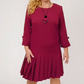 Abito casual da donna con scollo rotondo e orlo plissettato