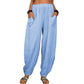 Pantaloni a Gamba Larga da Donna in Lino e Cotone