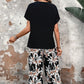 🏆SCONTO DEL 54% 🔥 Completo da donna composto da pantaloni a gamba larga con stampa floreale e top a maniche corte