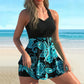Costume da bagno a due pezzi con top con spalline e pantaloncini aderenti