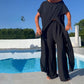 🌸Offerta a tempo limitato 62% di sconto🌷Set top e pantaloni a tinta unita con spalle scoperte👗