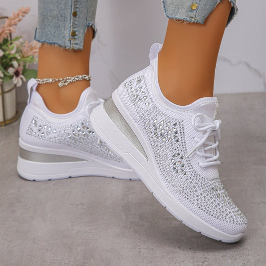 🔥🔥Ultimo giorno di promozione, approfitta del 64% di sconto🔥 Scarpe sportive ortopediche traspiranti da donna, stile casual e alla moda, decorate con strass incastonati.
