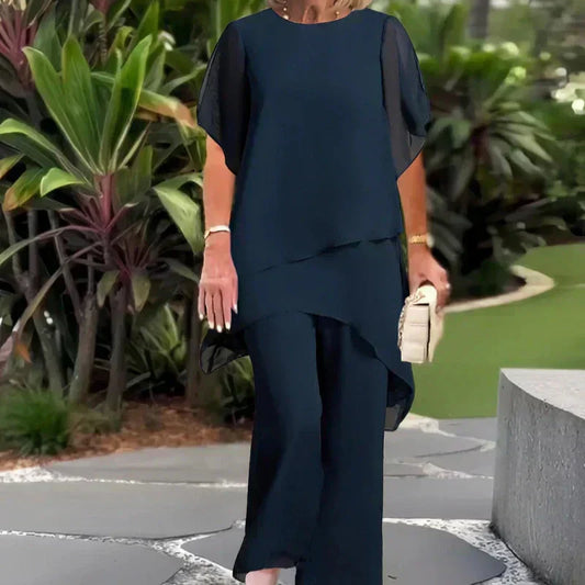 ✨SCONTO DEL 55% – Grazioso set di top irregolari 👗 Elegante set di pantaloni a gamba larga – Comodo e perfetto per la primavera
