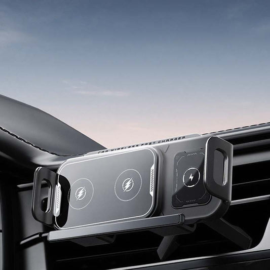 📱Last Day Special Sale 49% OFF⚡2-in-1 Foldable Car Phone Holder & Wireless Charger