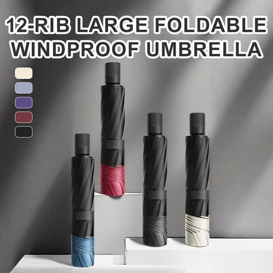 ☔ Grote opvouwbare winddichte paraplu met 12 ribben - Ultieme bescherming!📢📢Laatste 3 uur: Grote uitverkoop⏰⏰