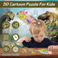 Puzzle 3D educativo con personaggi dei cartoni animati