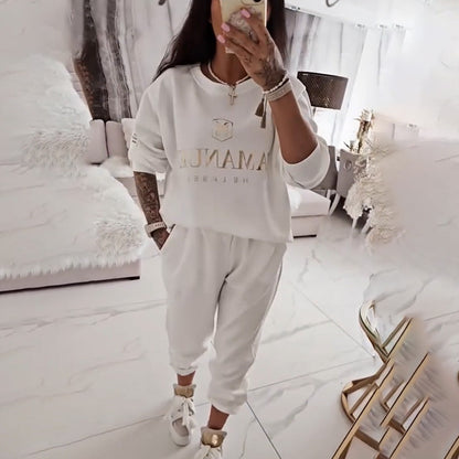 ⏳Offerta limitata! ⏰Set casual da donna, camicetta stampata e pantaloni larghi