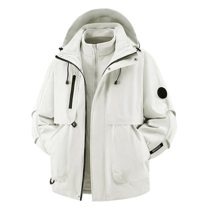 Unisex🏔️3-in-1 wind- en waterdichte outdoorjas -👍Geïsoleerde voering en afneembare capuchon!