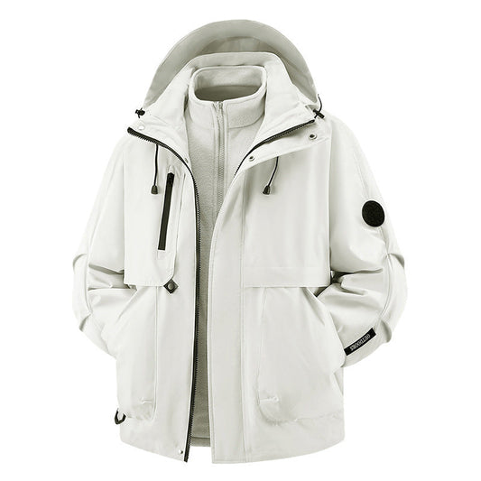 Unisex🏔️3-in-1 wind- en waterdichte outdoorjas -👍Geïsoleerde voering en afneembare capuchon!
