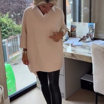 🍂 Offerta autunnale limitata Top donna a maniche lunghe con collo a camici