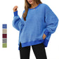 🔥Nieuwste modellen met 50% korting - Casual Crewneck Color-Blocked Sweatshirt met Zijsplit