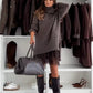 Set da donna: maglione con collo alto e miniabito