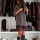 Set da donna: maglione con collo alto e miniabito