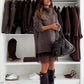 Set da donna: maglione con collo alto e miniabito