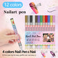 🎁Regalo di Natale🎄Set di Penne per Nail Art Professionale a 12 Colori