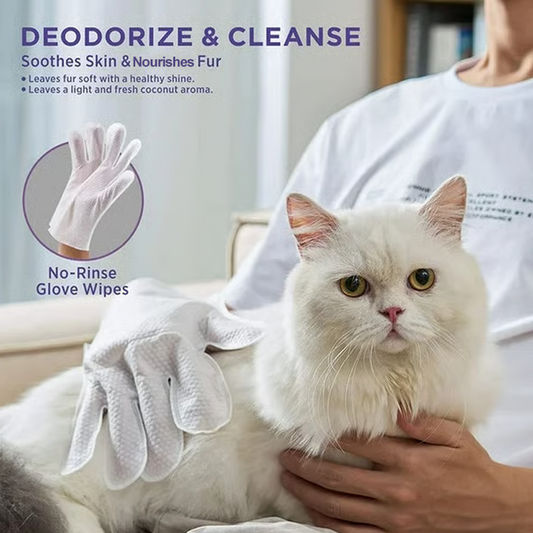 Guanti deodoranti per la pulizia degli animali domestici senza risciacquo