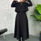 Completo da donna in maglia a 2 pezzi con abito midi senza maniche e top corto