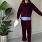 Completo Donna Due Pezzi Casual: Maglia a Maniche Lunghe e Pantaloni