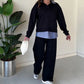 Completo Donna Due Pezzi Casual: Maglia a Maniche Lunghe e Pantaloni