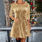 Elegante abito svasato con paillettes