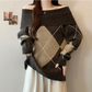 Maglione a maniche corte e collo rotondo da donna