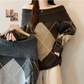 Maglione a maniche corte e collo rotondo da donna