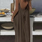 🔥New Year's Special Offer:50% OFF🎉Women's Solid Color Drawstring Cami Dress, Elegant Cool Backless Long Slip